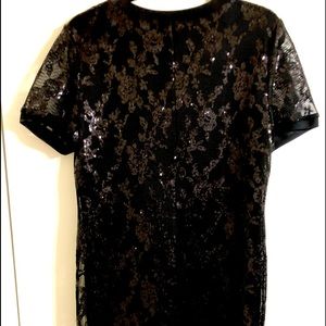 DKNY black lace dress